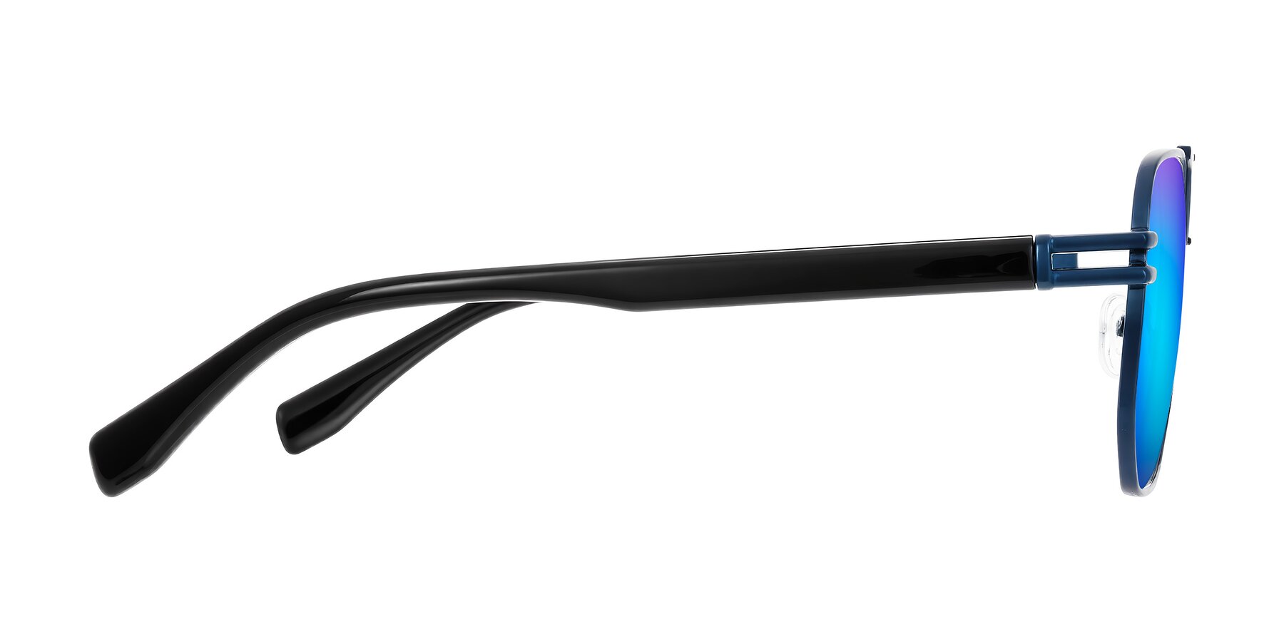 Side of Lamonia in Matte Blue/Black with Blue Mirrored Lenses