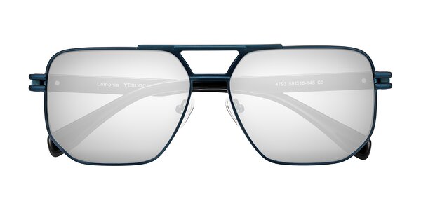 Front of Lamonia in Matte Blue/Black