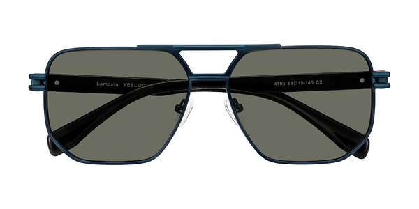 Front of Lamonia in Matte Blue/Black