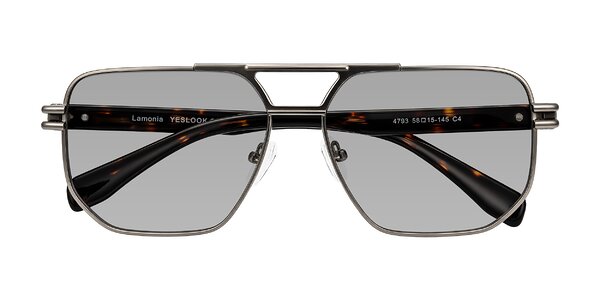 Front of Lamonia in Matte Gunmetal/Tortoise