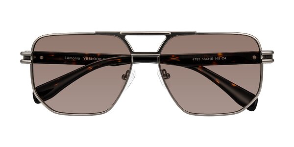 Front of Lamonia in Matte Gunmetal/Tortoise