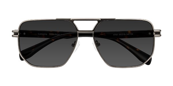 Front of Lamonia in Matte Gunmetal/Tortoise