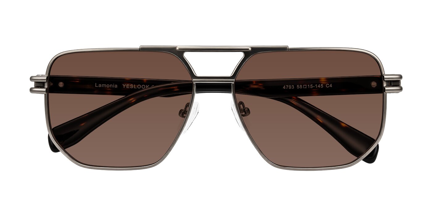 Lamonia - Matte Gunmetal/Tortoise Tinted Sunglasses