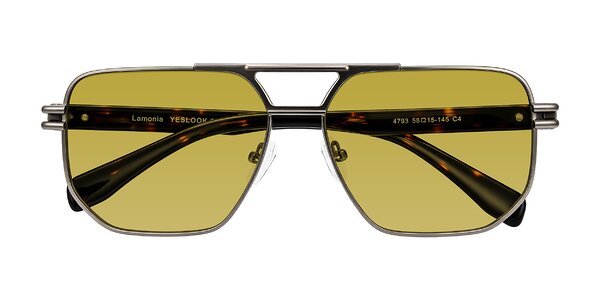 Front of Lamonia in Matte Gunmetal/Tortoise