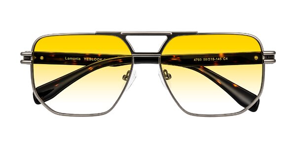 Front of Lamonia in Matte Gunmetal/Tortoise