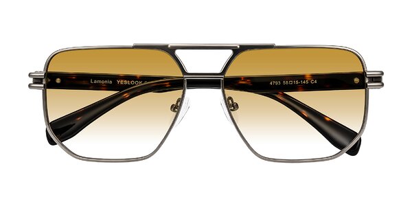 Front of Lamonia in Matte Gunmetal/Tortoise