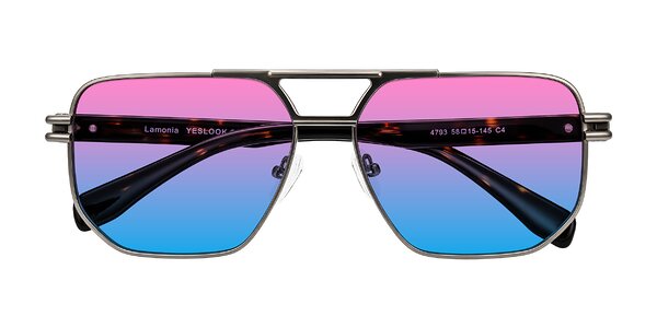 Front of Lamonia in Matte Gunmetal/Tortoise