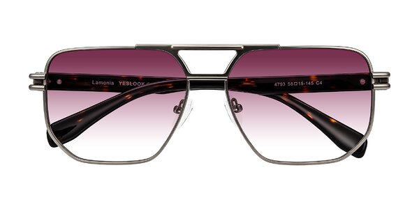 Front of Lamonia in Matte Gunmetal/Tortoise