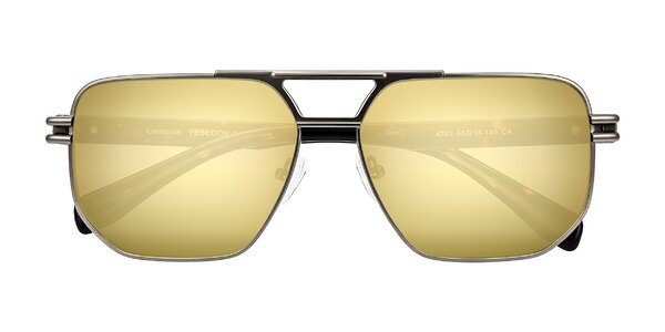 Front of Lamonia in Matte Gunmetal/Tortoise