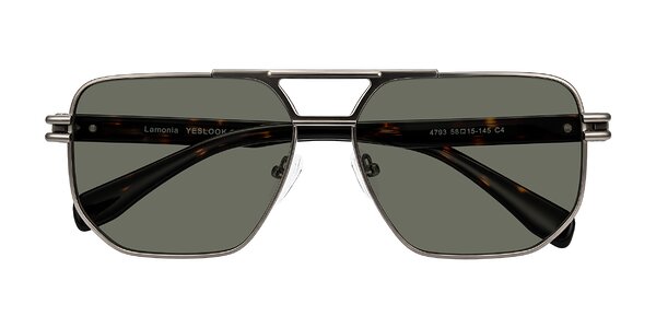 Front of Lamonia in Matte Gunmetal/Tortoise