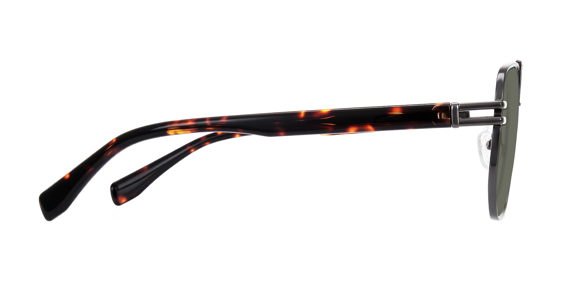Side of Lamonia in Matte Gunmetal/Tortoise with Gray Polarized Lenses