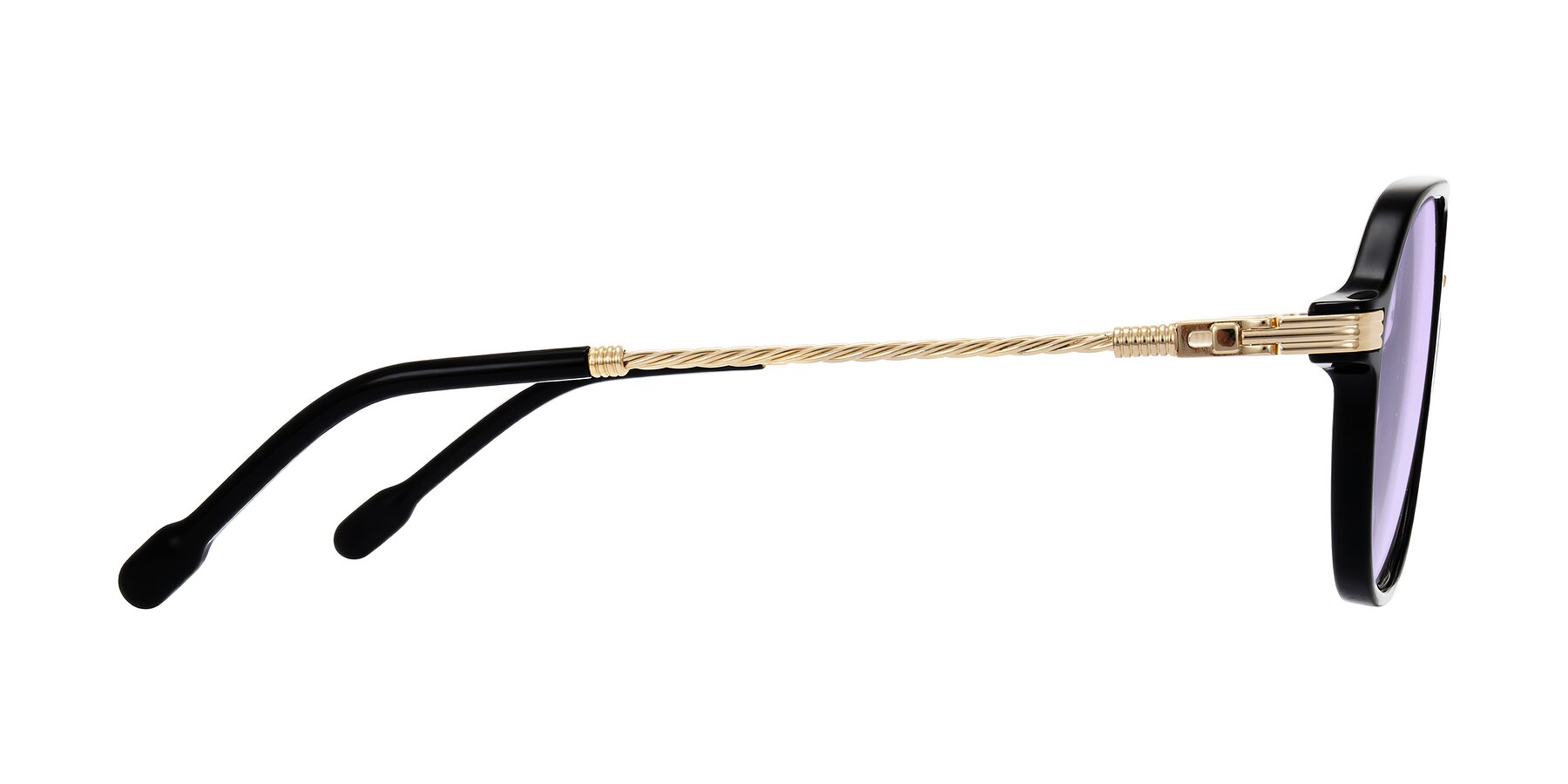 Side of Kanause in Black/Gold with Light Purple Tinted Lenses