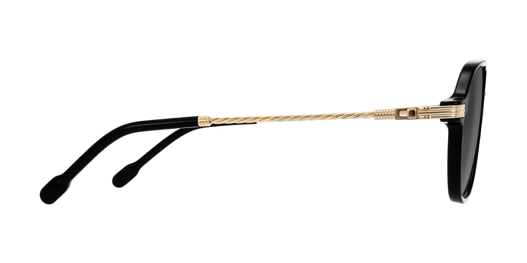 Side of Kanause in Black/Gold with Medium Gray Tinted Lenses