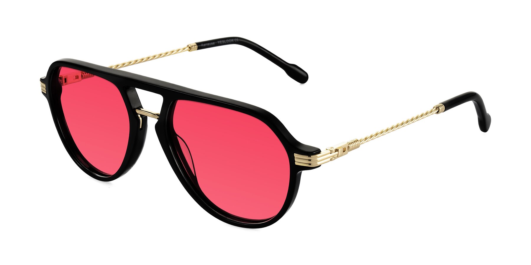 Angle of Kanause in Black/Gold with Red Tinted Lenses