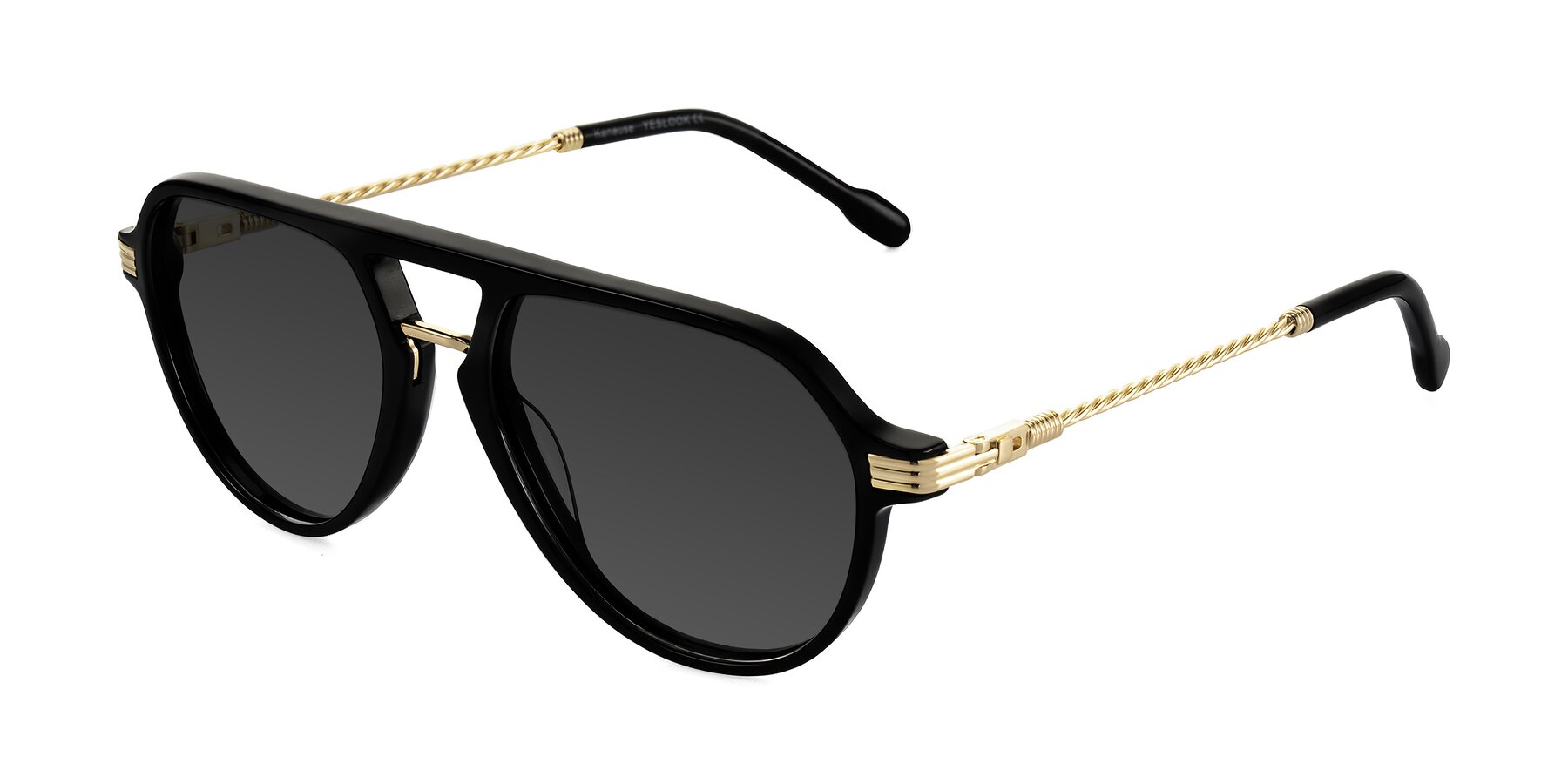 Angle of Kanause in Black/Gold with Gray Tinted Lenses