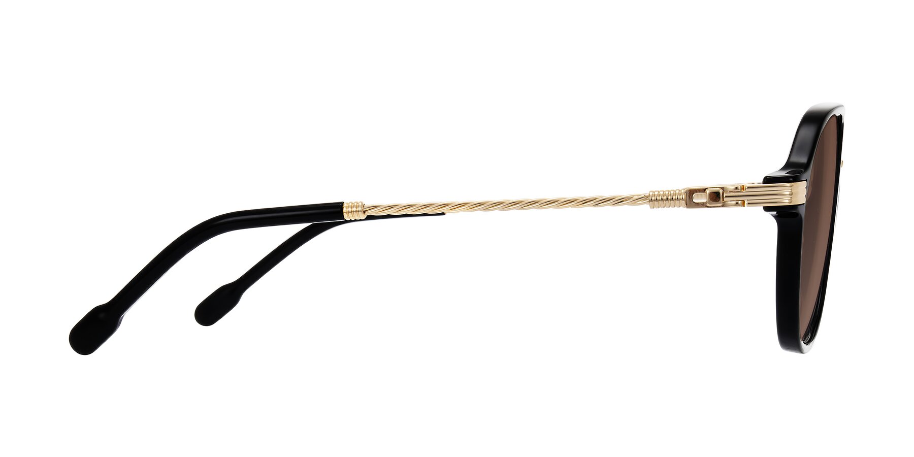 Side of Kanause in Black/Gold with Brown Tinted Lenses