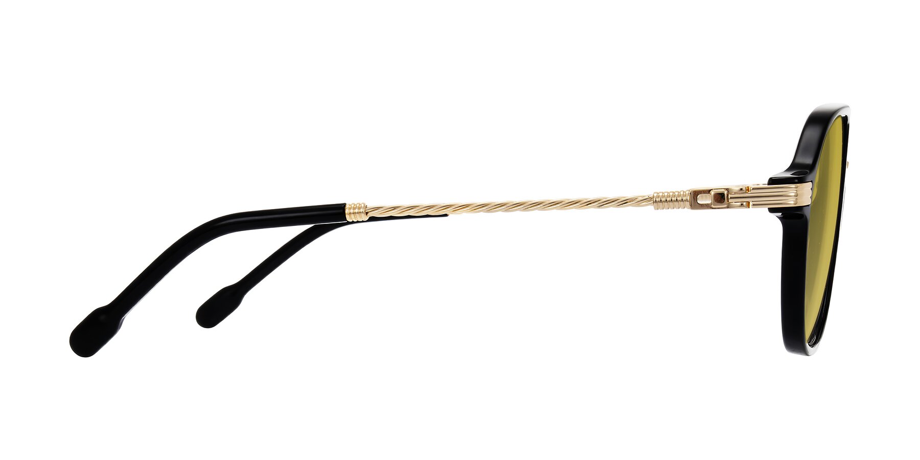 Side of Kanause in Black/Gold with Champagne Tinted Lenses