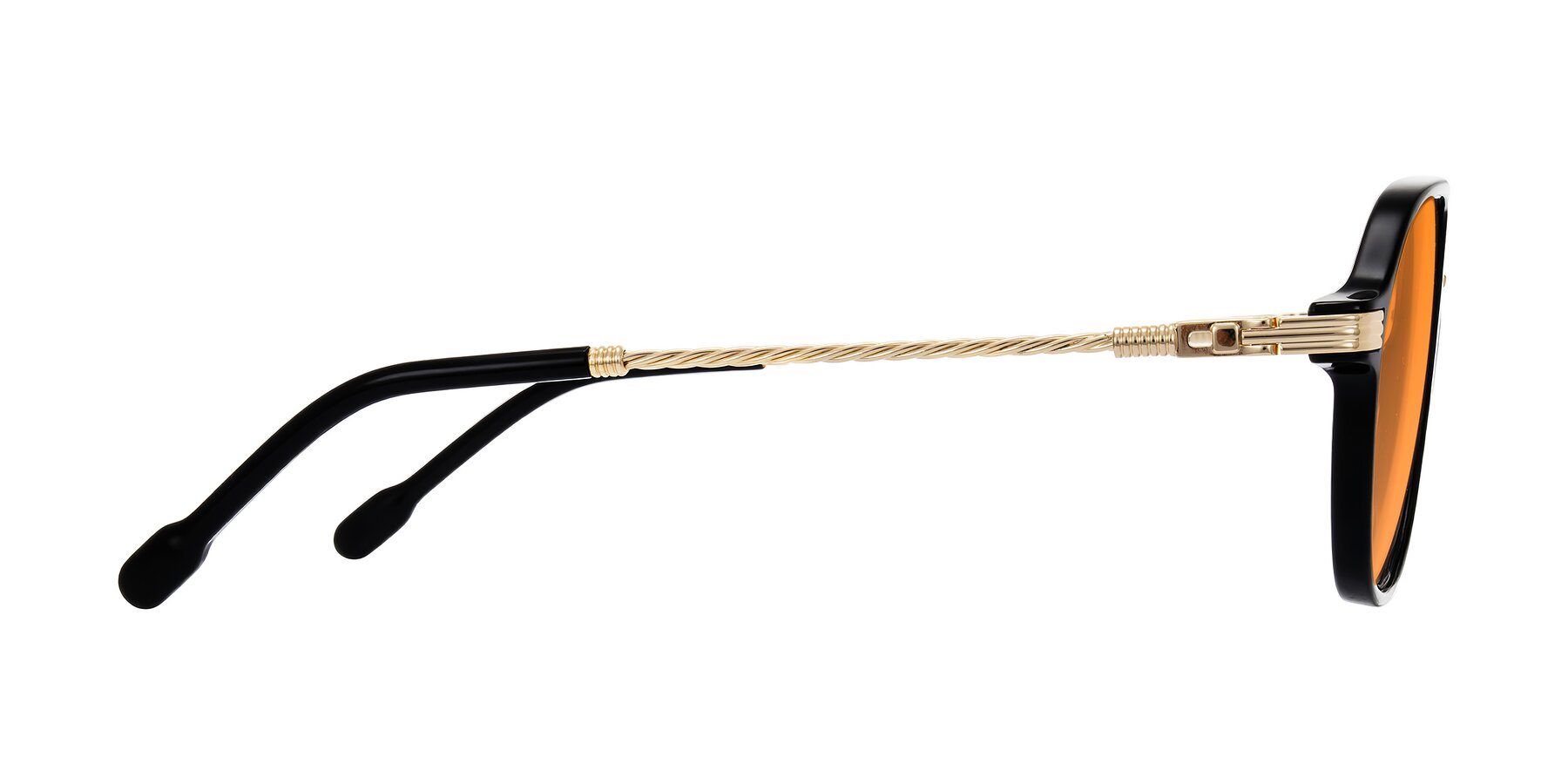 Side of Kanause in Black/Gold with Orange Tinted Lenses