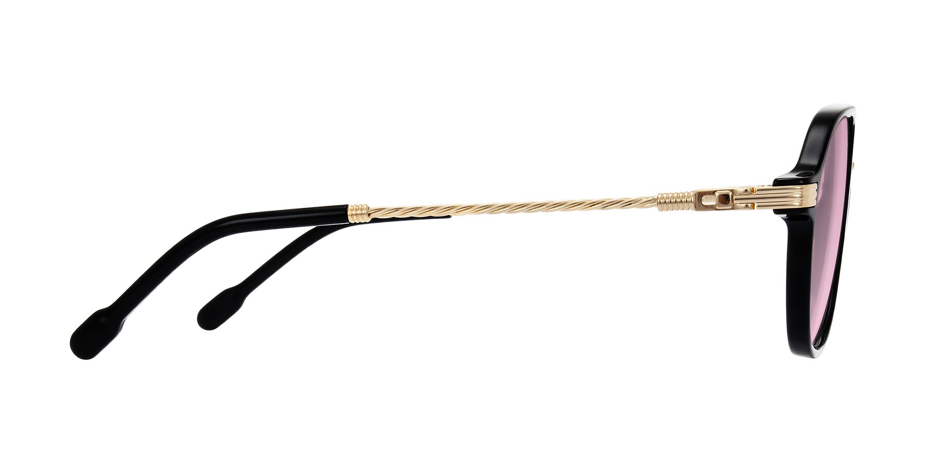 Side of Kanause in Black/Gold with Light Wine Tinted Lenses