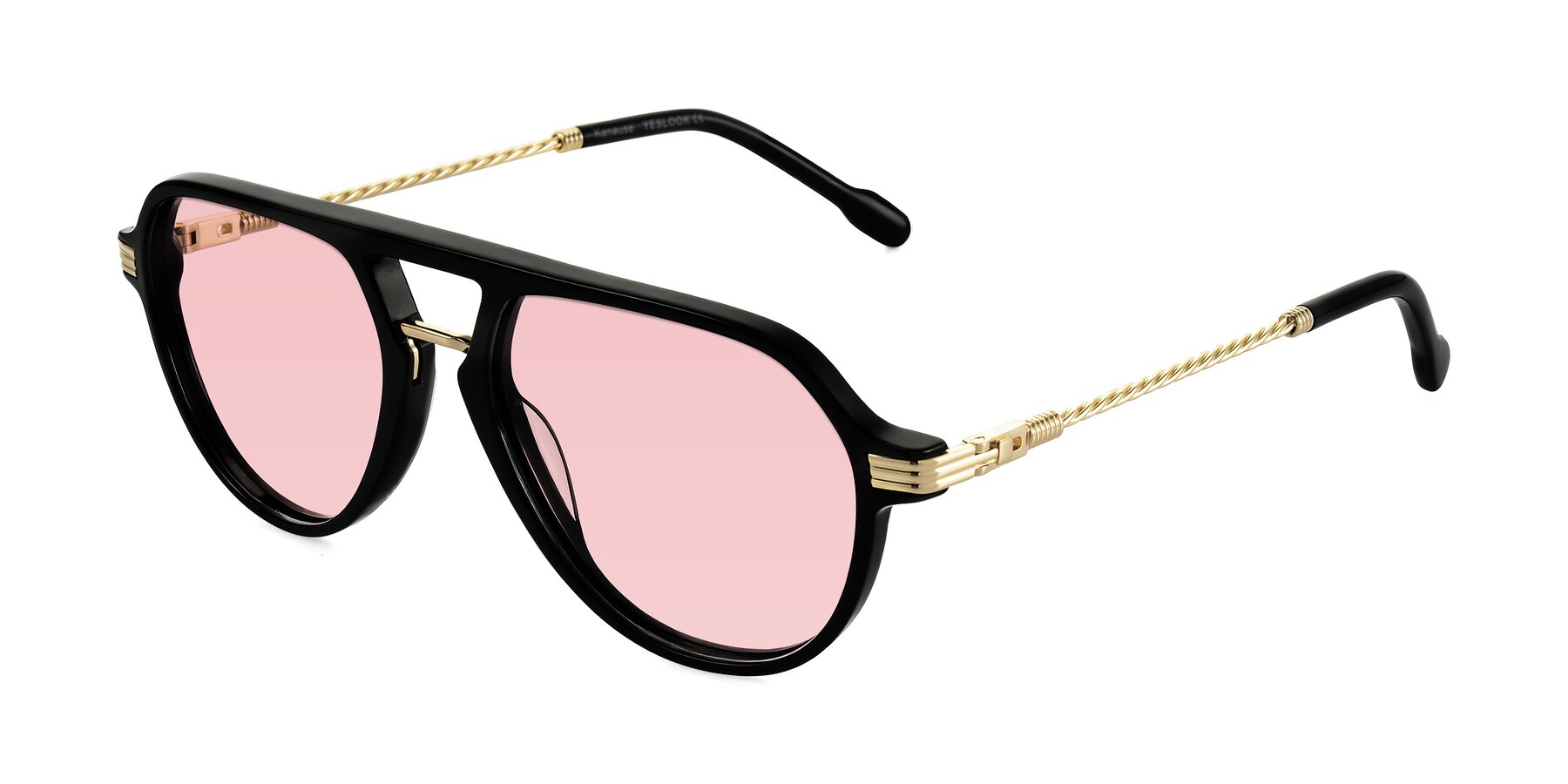 Angle of Kanause in Black/Gold with Light Garnet Tinted Lenses