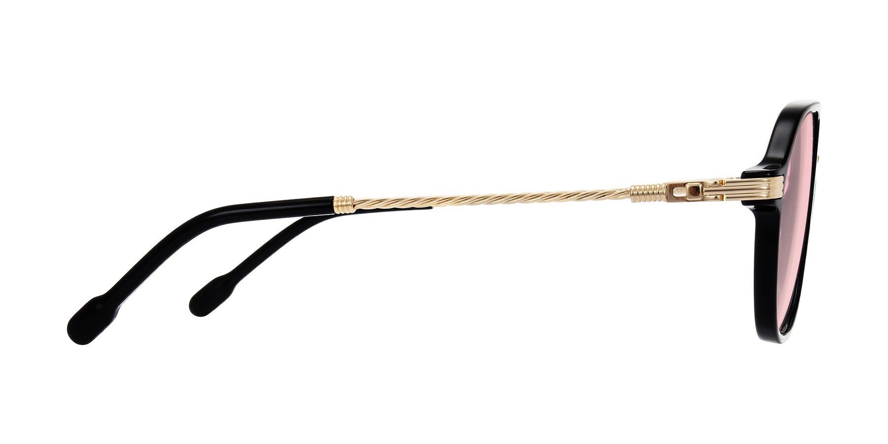 Side of Kanause in Black/Gold with Light Garnet Tinted Lenses