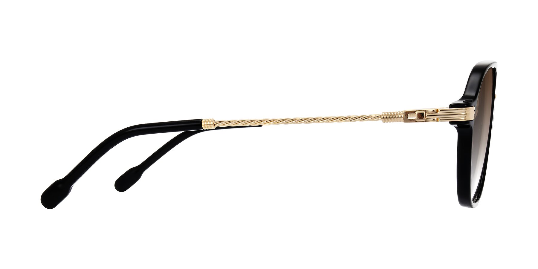 Side of Kanause in Black/Gold with Brown Gradient Lenses