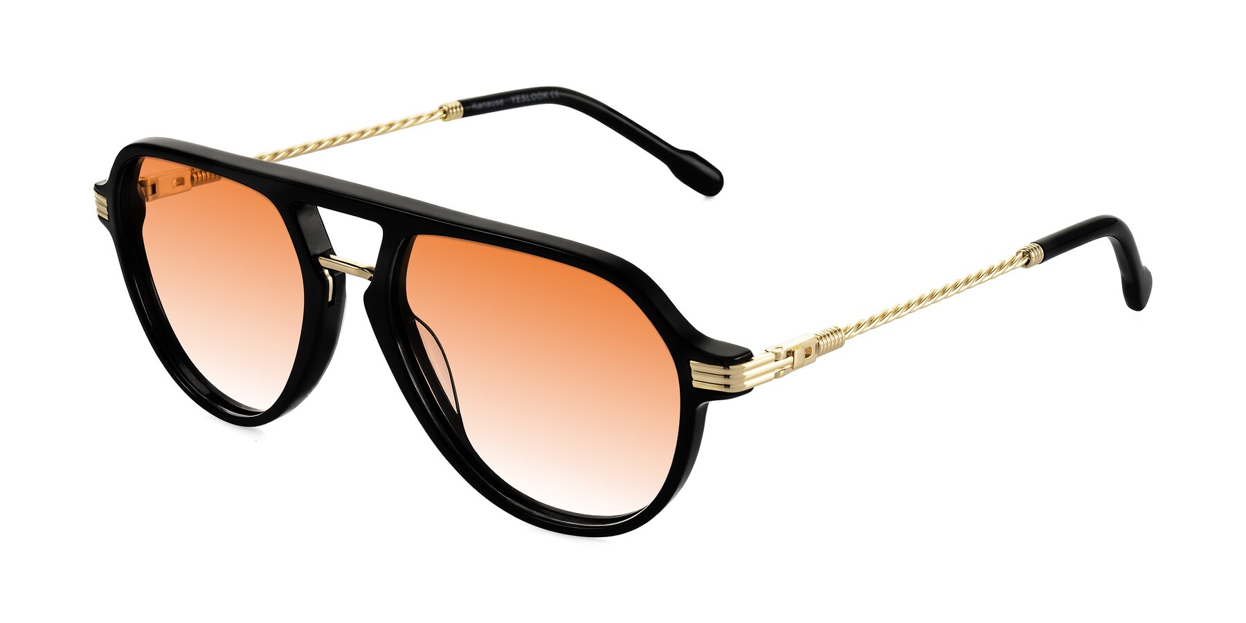 Angle of Kanause in Black/Gold with Orange Gradient Lenses