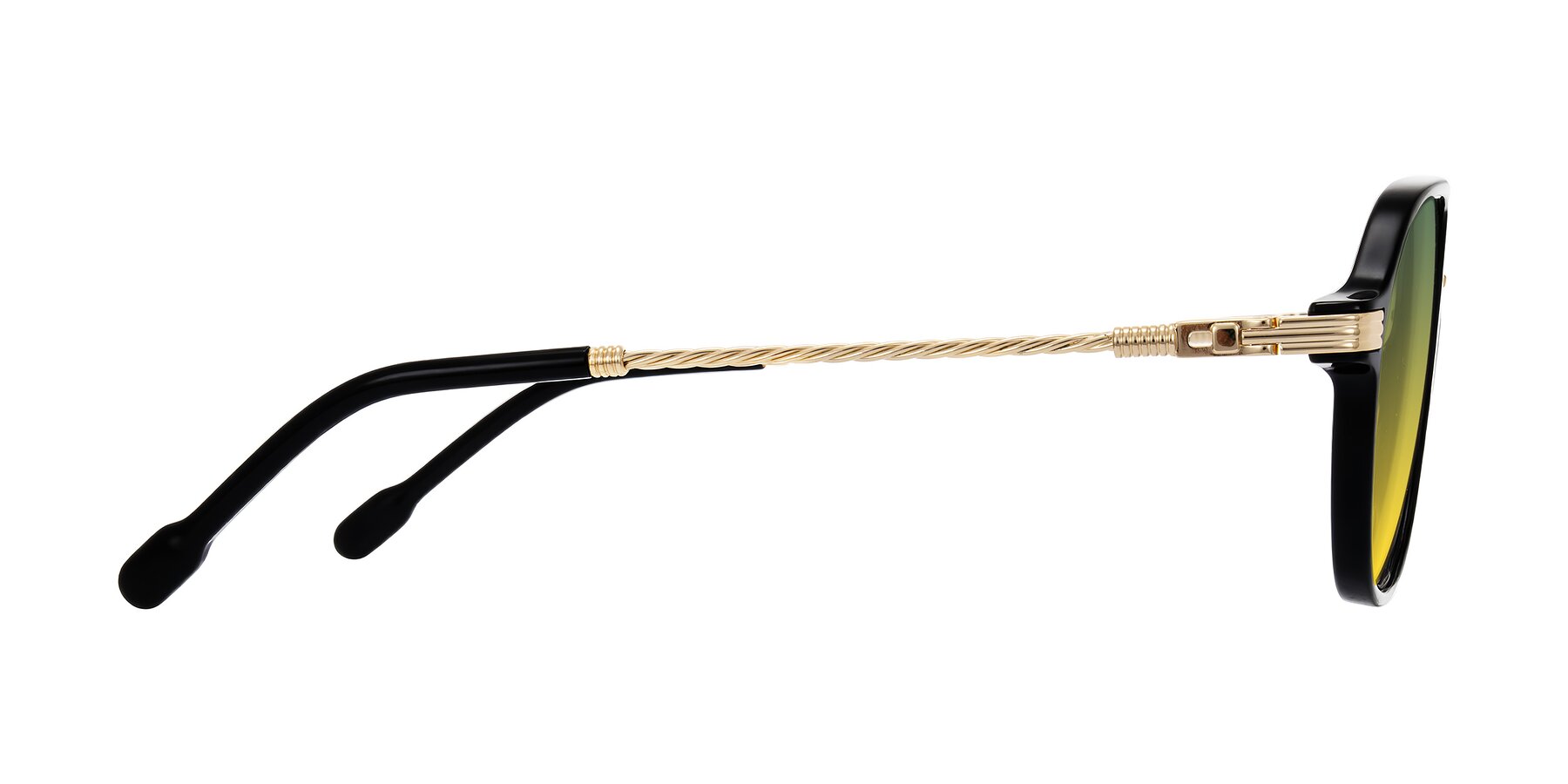 Side of Kanause in Black/Gold with Green / Yellow Gradient Lenses