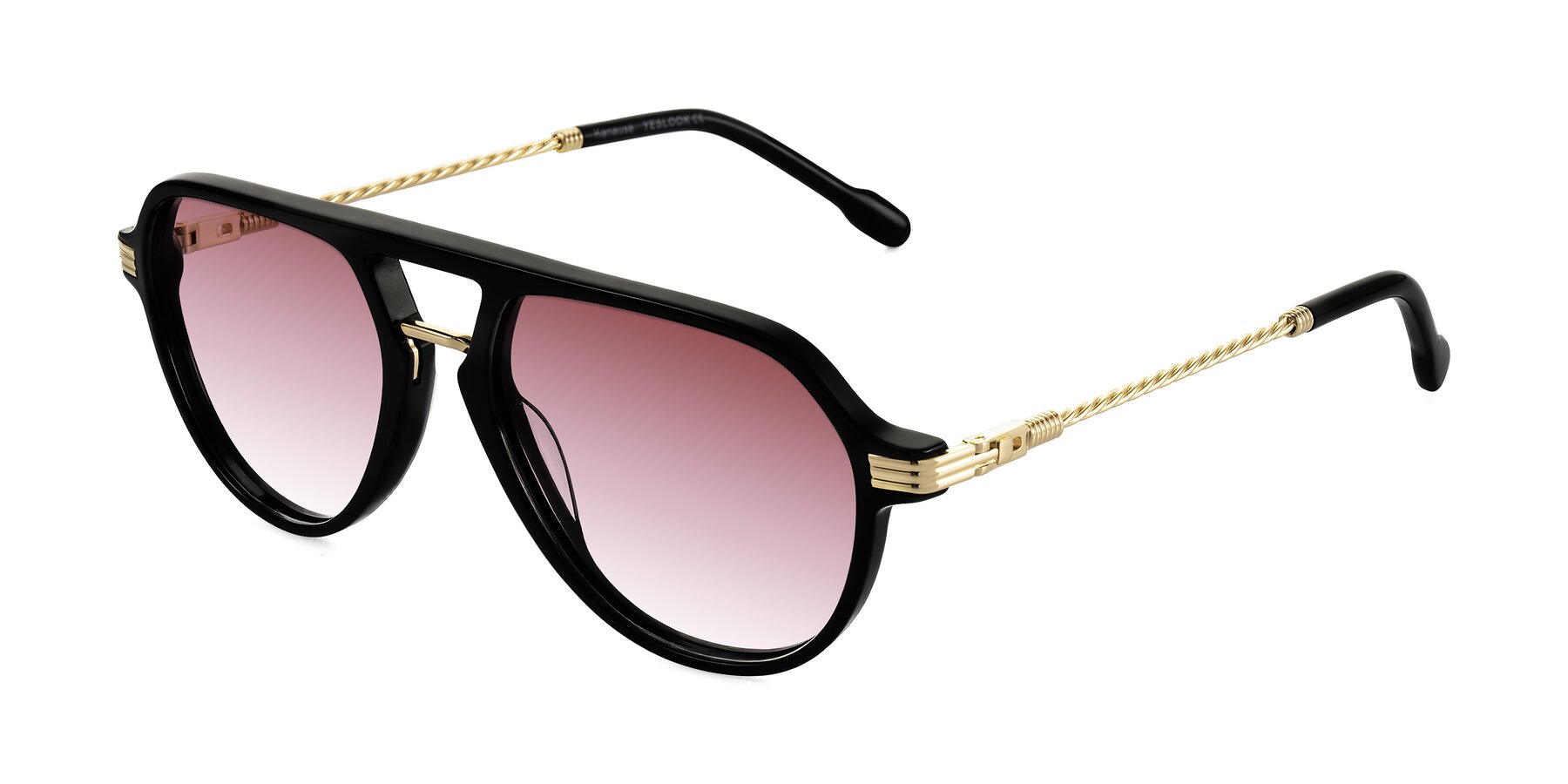 Angle of Kanause in Black/Gold with Garnet Gradient Lenses