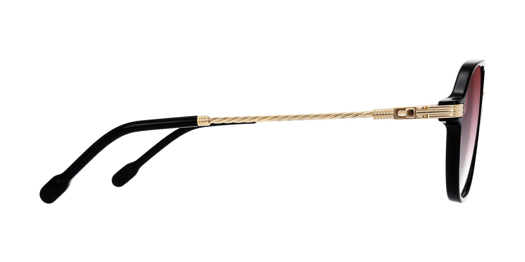 Side of Kanause in Black/Gold with Garnet Gradient Lenses