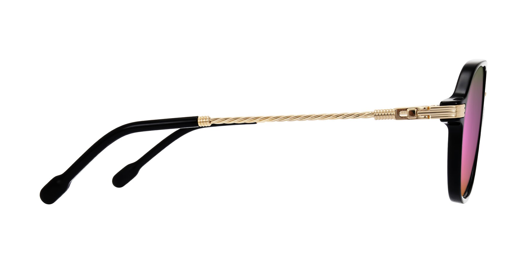 Side of Kanause in Black/Gold with Pink Mirrored Lenses