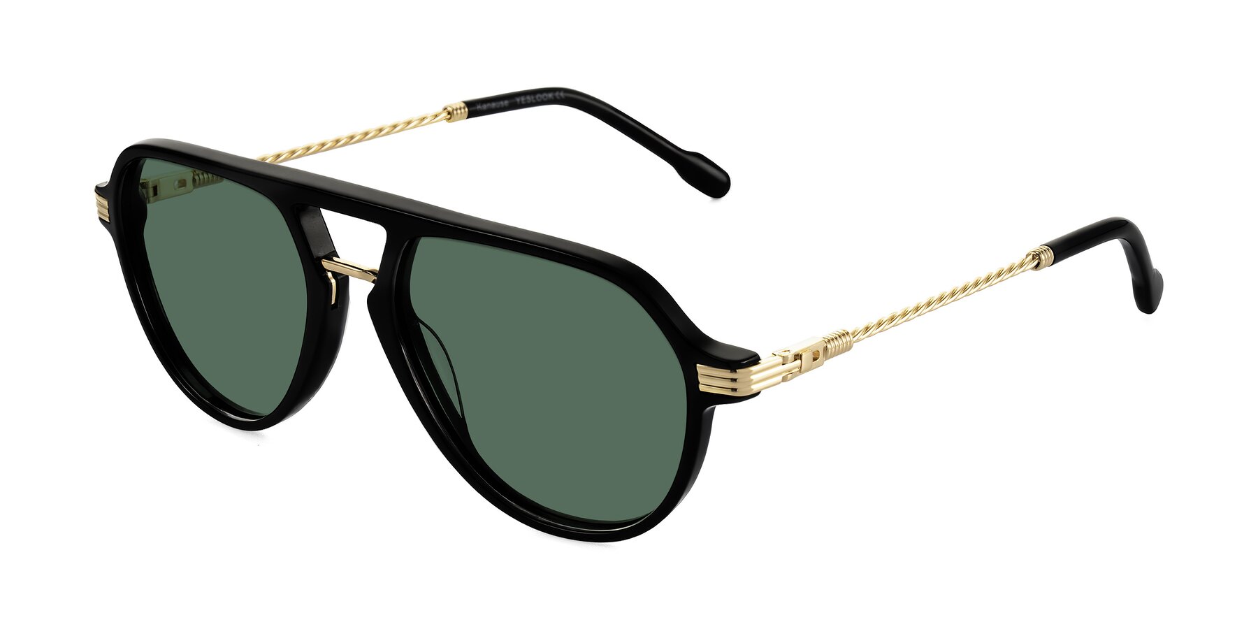 Angle of Kanause in Black/Gold with Green Polarized Lenses