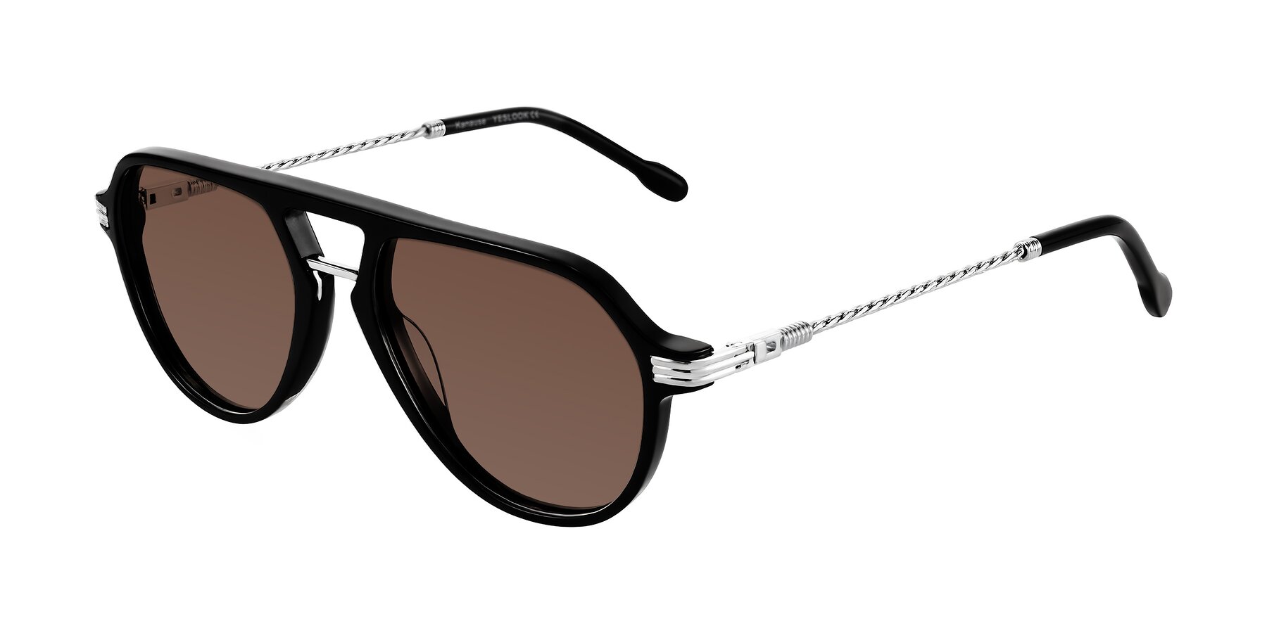 Angle of Kanause in Black/Silver with Brown Tinted Lenses