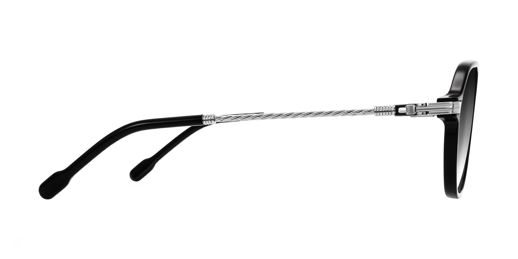 Side of Kanause in Black/Silver with Gray Gradient Lenses