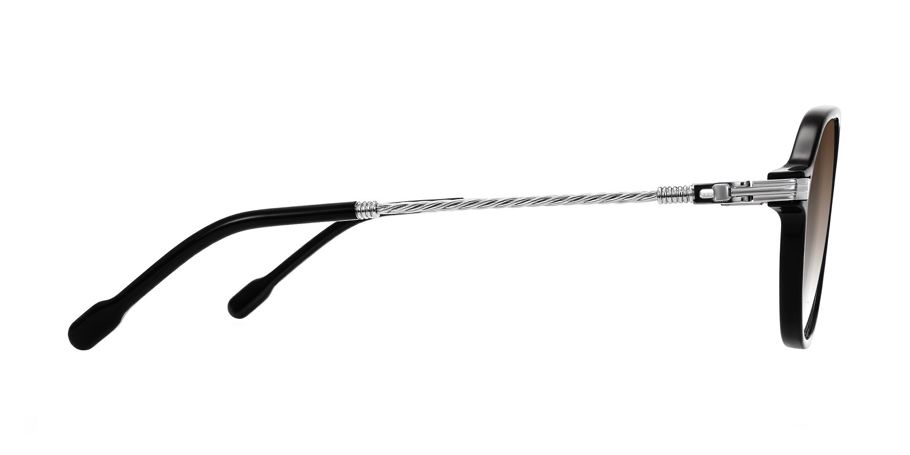 Side of Kanause in Black/Silver with Brown Gradient Lenses