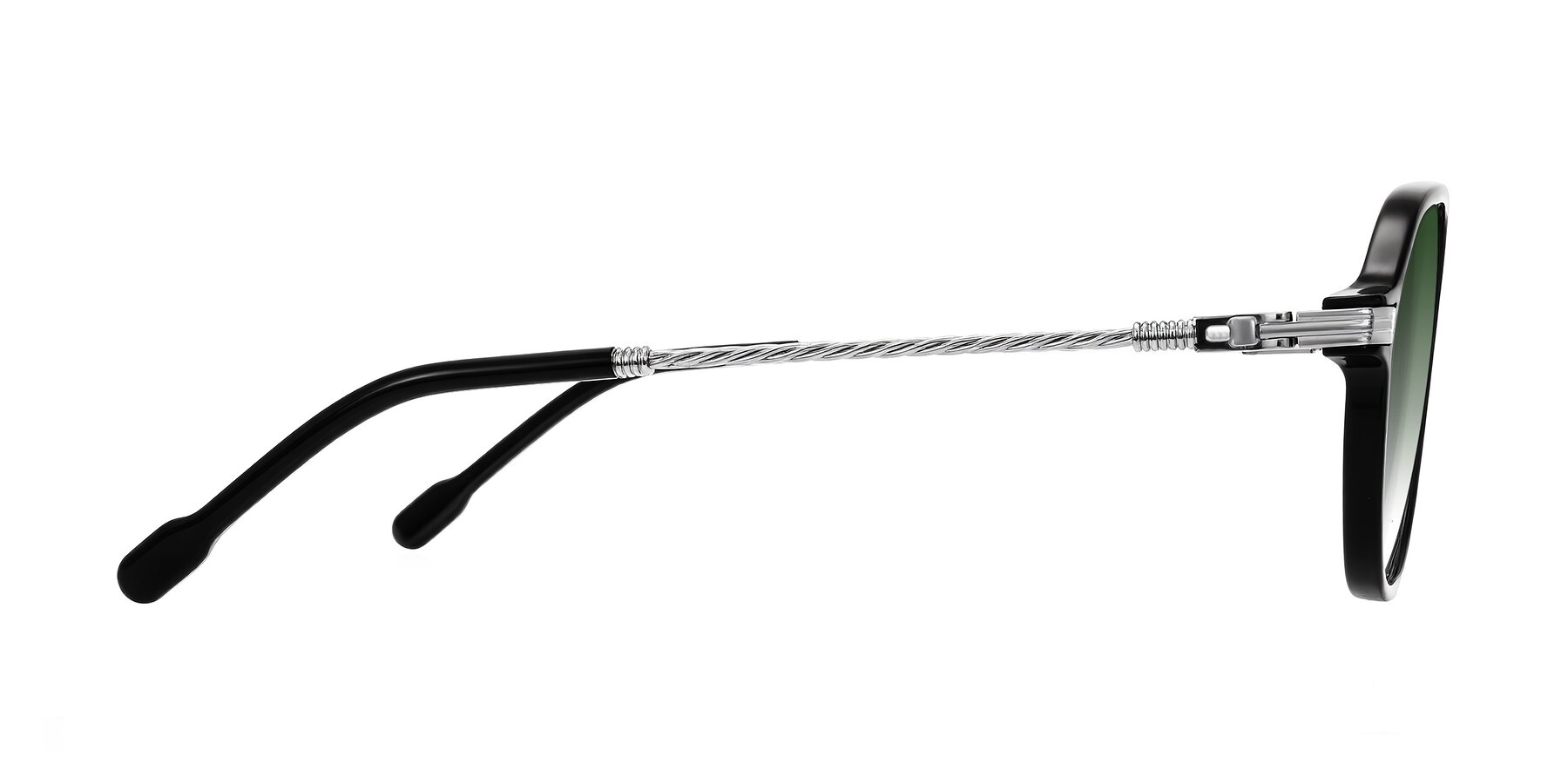 Side of Kanause in Black/Silver with Green Gradient Lenses