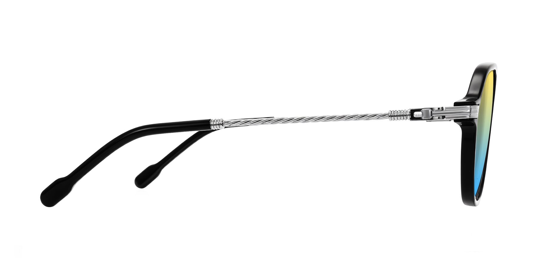 Side of Kanause in Black/Silver with Yellow / Blue Gradient Lenses