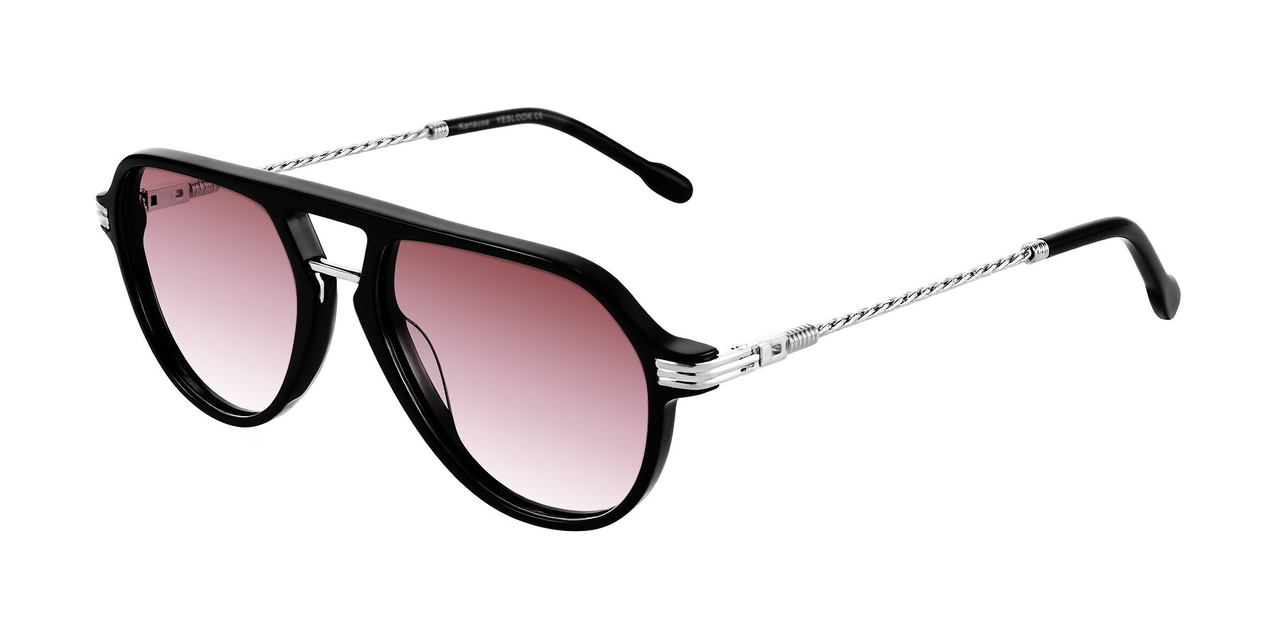 Angle of Kanause in Black/Silver with Garnet Gradient Lenses