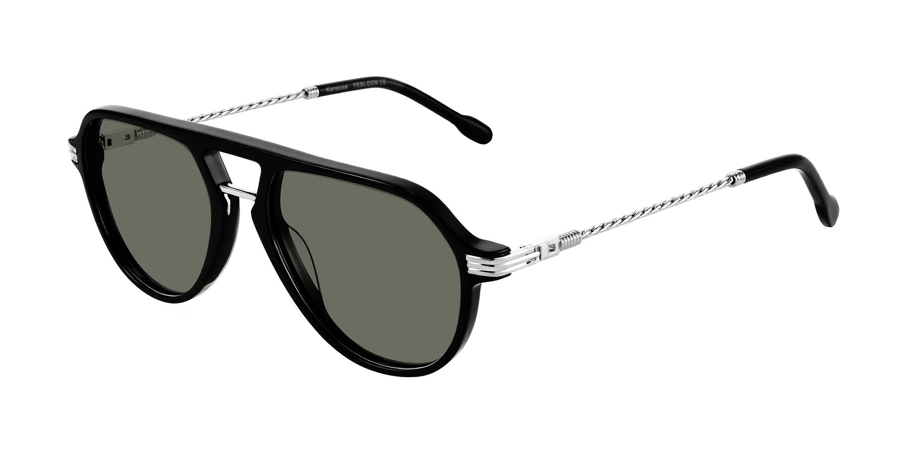 Angle of Kanause in Black/Silver with Gray Polarized Lenses