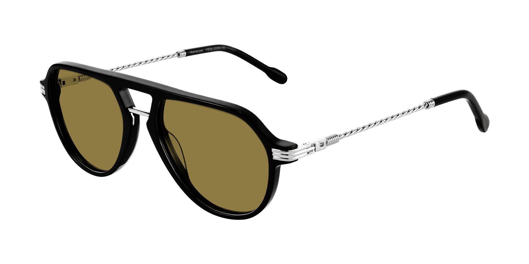 Angle of Kanause in Black/Silver with Brown Polarized Lenses