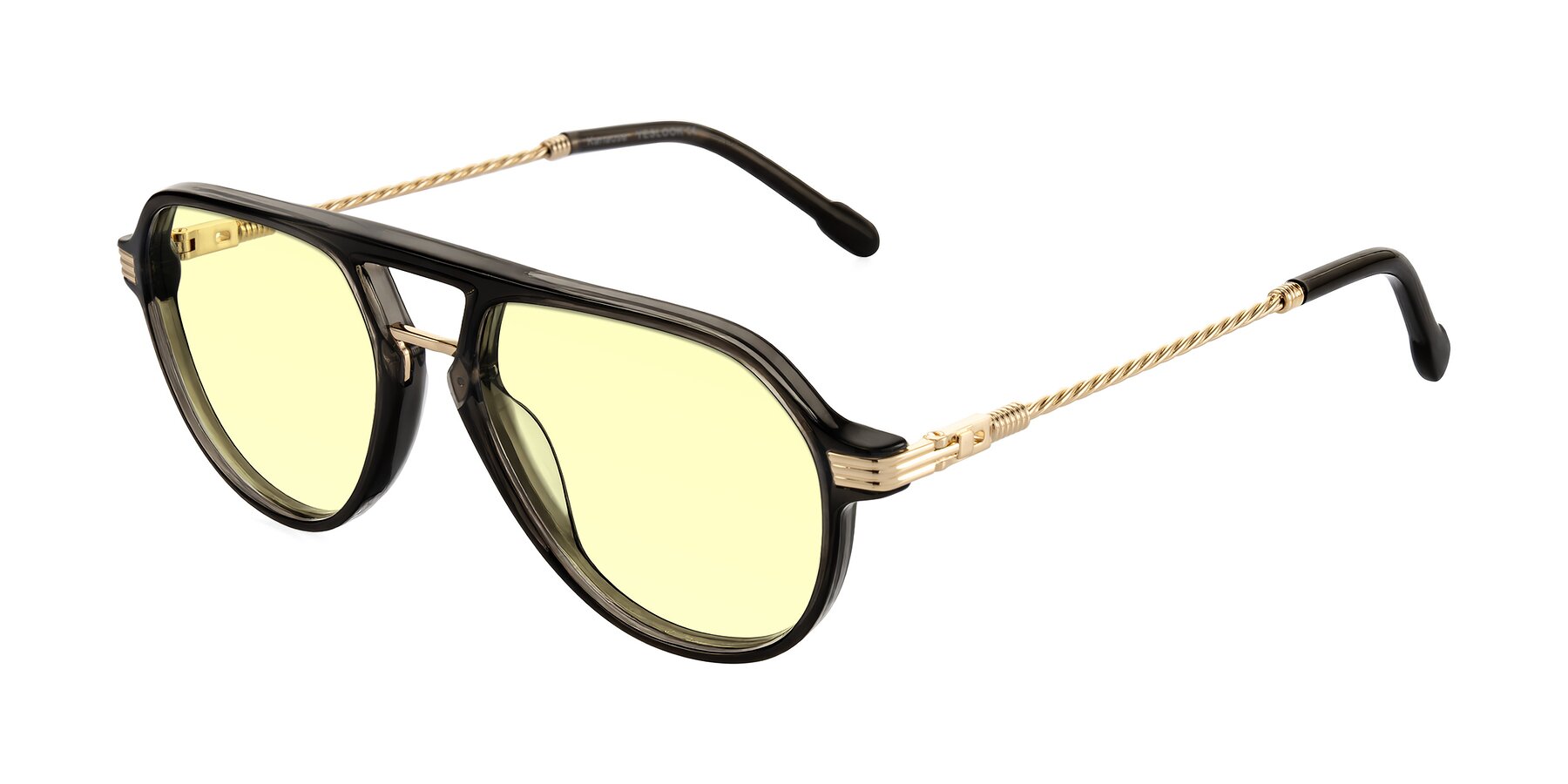 Angle of Kanause in Transparent Gray/Gold with Light Yellow Tinted Lenses