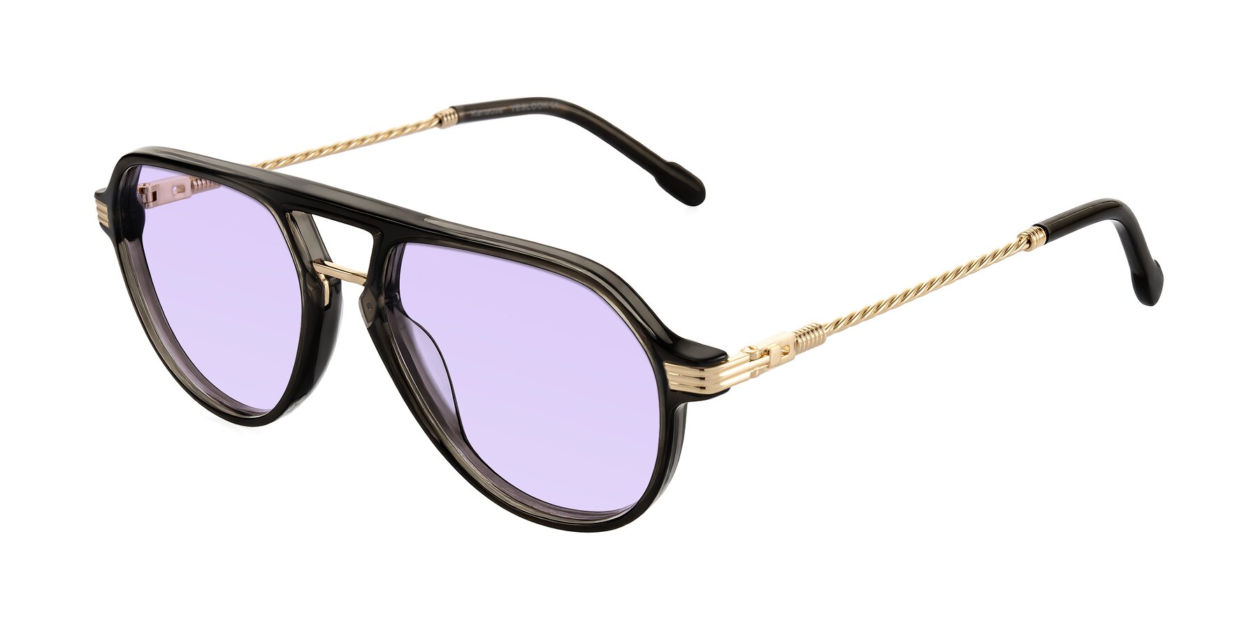 Angle of Kanause in Transparent Gray/Gold with Light Purple Tinted Lenses