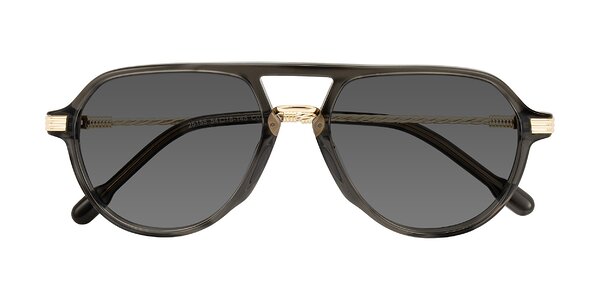 Front of Kanause in Transparent Gray/Gold