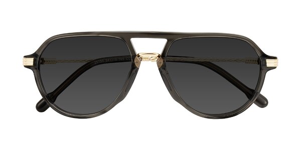 Front of Kanause in Transparent Gray/Gold