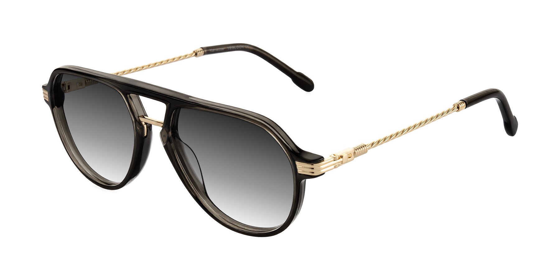 Angle of Kanause in Transparent Gray/Gold with Gray Gradient Lenses