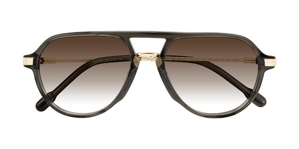 Front of Kanause in Transparent Gray/Gold