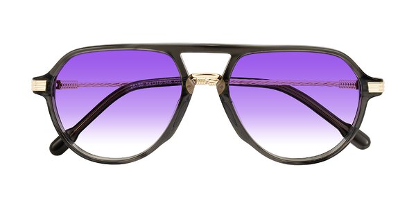 Front of Kanause in Transparent Gray/Gold