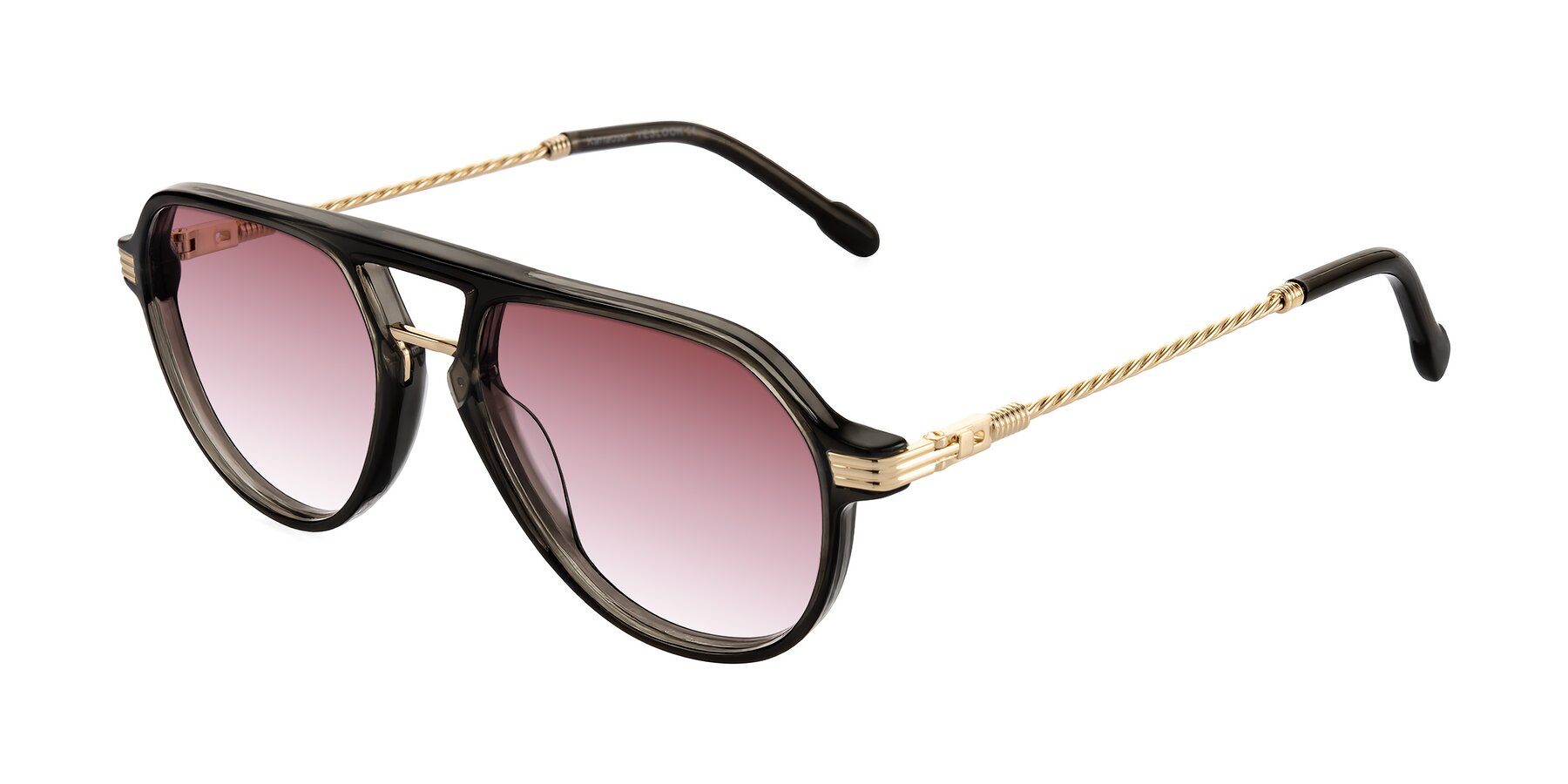 Angle of Kanause in Transparent Gray/Gold with Garnet Gradient Lenses