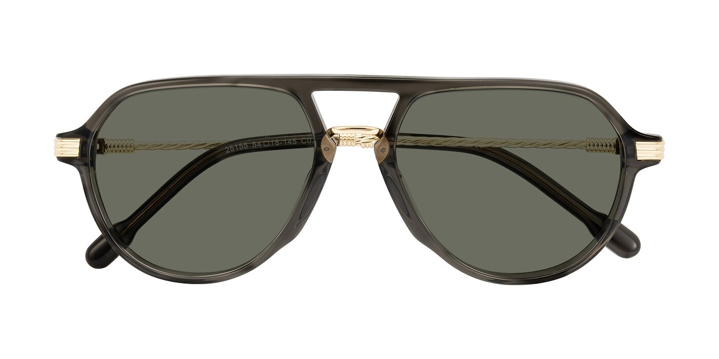 Kanause - Transparent Gray/Gold Polarized Sunglasses