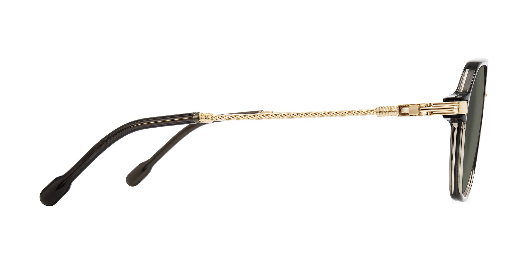 Side of Kanause in Transparent Gray/Gold with Gray Polarized Lenses